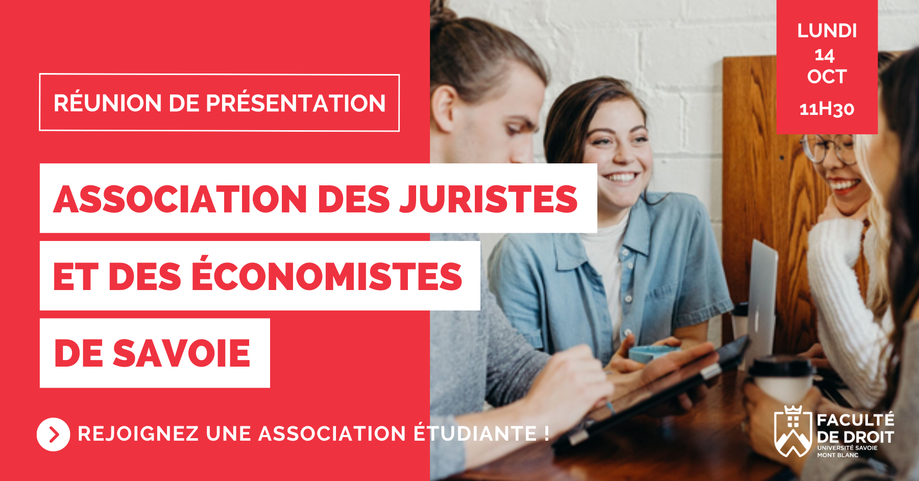 Réunion de présentation de l’Association des Juristes et des Économistes de Savoie (AJES) - Université Savoie Mont Blanc